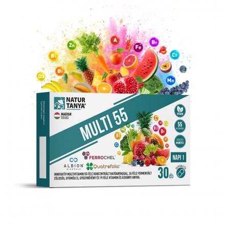 Natur Tanya MULTI 55  Fermentált multivitamin 55 féle koncentrált hatóanyag, 36 fermentált zöldség, gyümölcs, gyógynövény és 19 vitamin, ásványi anyag 30db