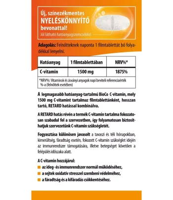 BioCo MEGA C-vitamin 1500 mg RETARD filmtabletta 100 db 2.Kép