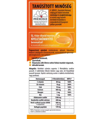 BioCo Porc & Izom Csont Komplex kondroitinnel étrend-kiegészítő filmtabletta 120 db MEGAPACK 2.Kép