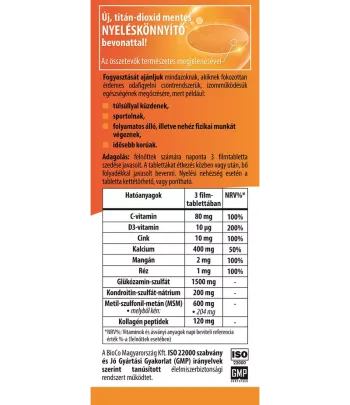 BioCo Porc & Izom Csont Komplex kondroitinnel étrend-kiegészítő filmtabletta 60 db 2.Kép