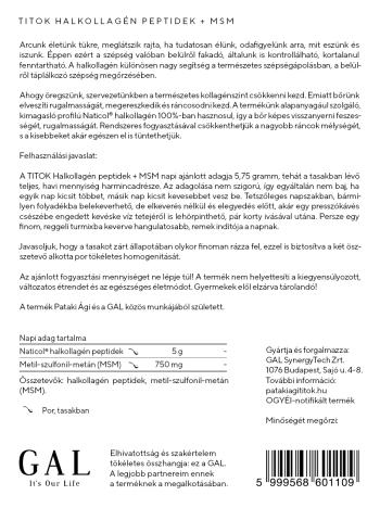 Gal Titok halkollagén peptidek+msm 173 g 2.Kép