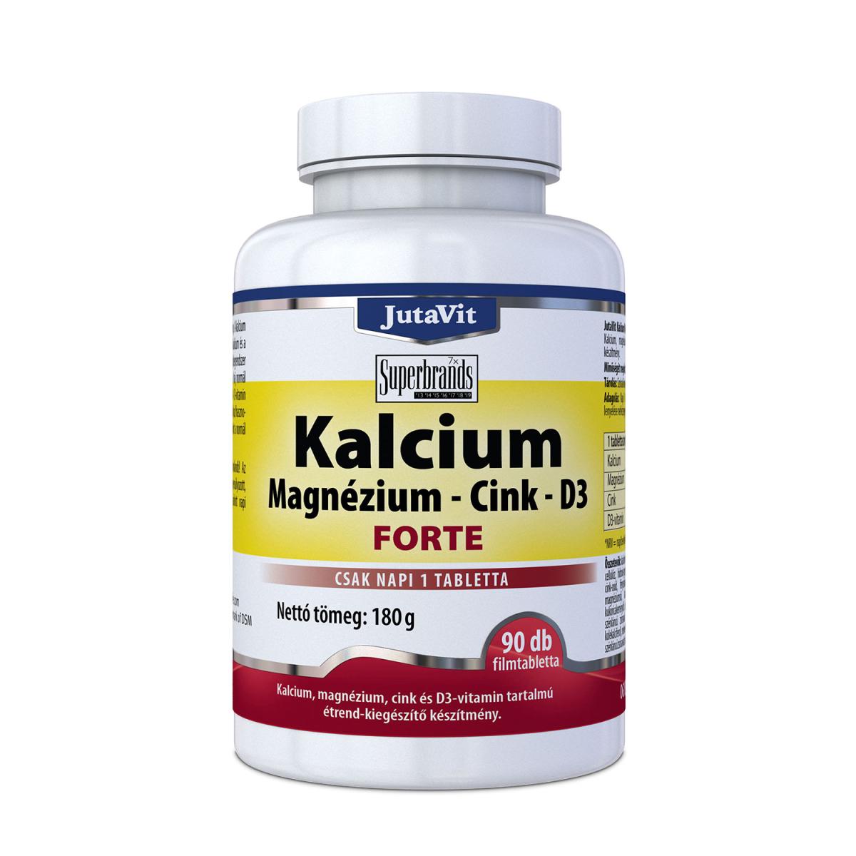 JutaVit Kalcium+Magnézium+Cink forte + D3 vitamin 90db