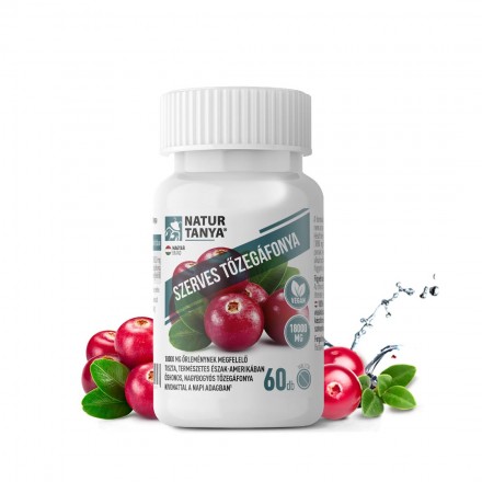 Natur Tanya Szerves Tőzegáfonya  3 tablettában 18000 mg őrleménynek megfelelő tőzegáfonya kivonattal  60DB