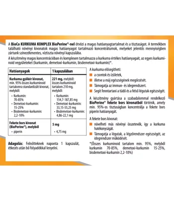 BioCo Kurkuma Komplex étrend-kiegészítő kapszula 60 db 2.Kép