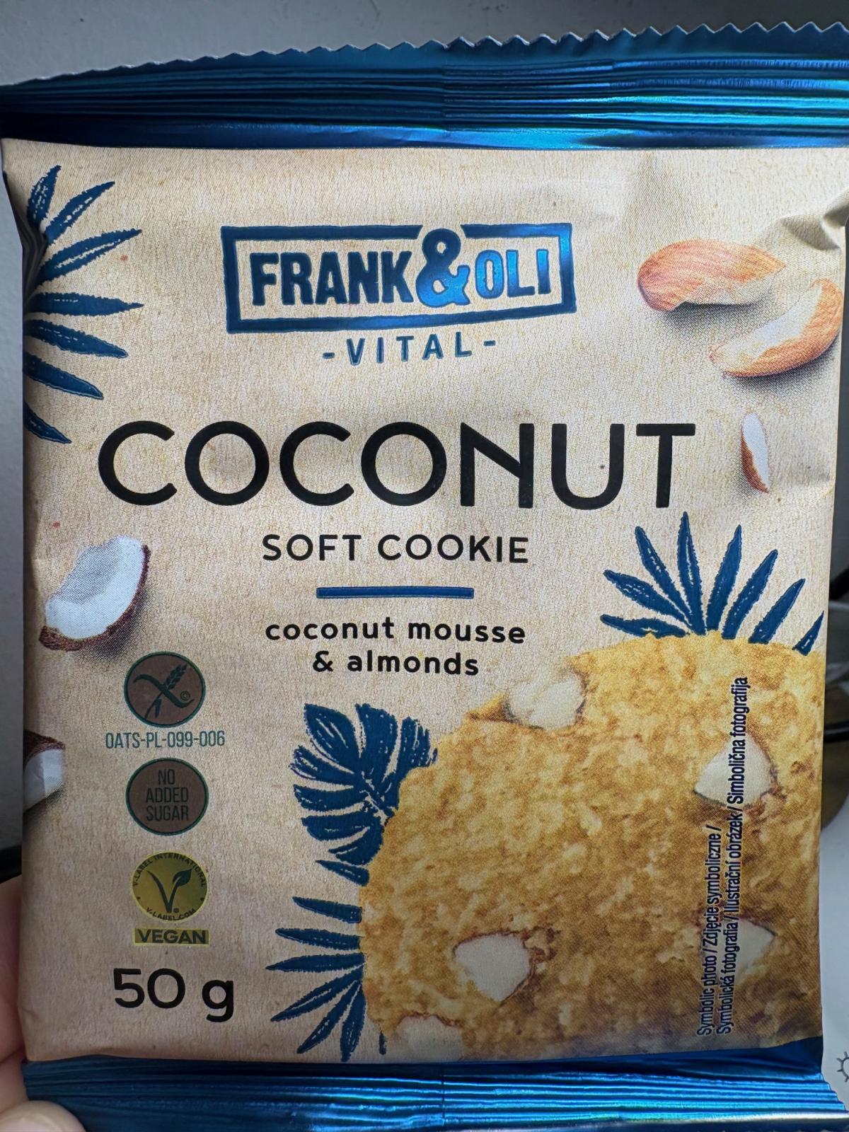 Euphoria Frank&ampOli Soft Cookie Keto Kókusz és kesudió 50g (gluténmentes)