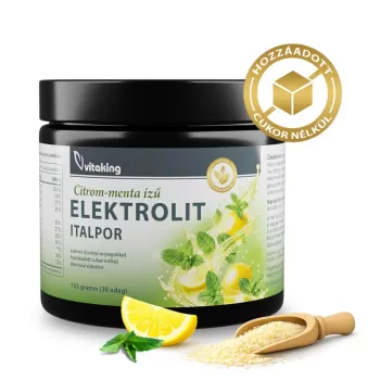 Vitaking Elektrolit Italpor Citrom-menta ízű 165g (30 adag) Kép